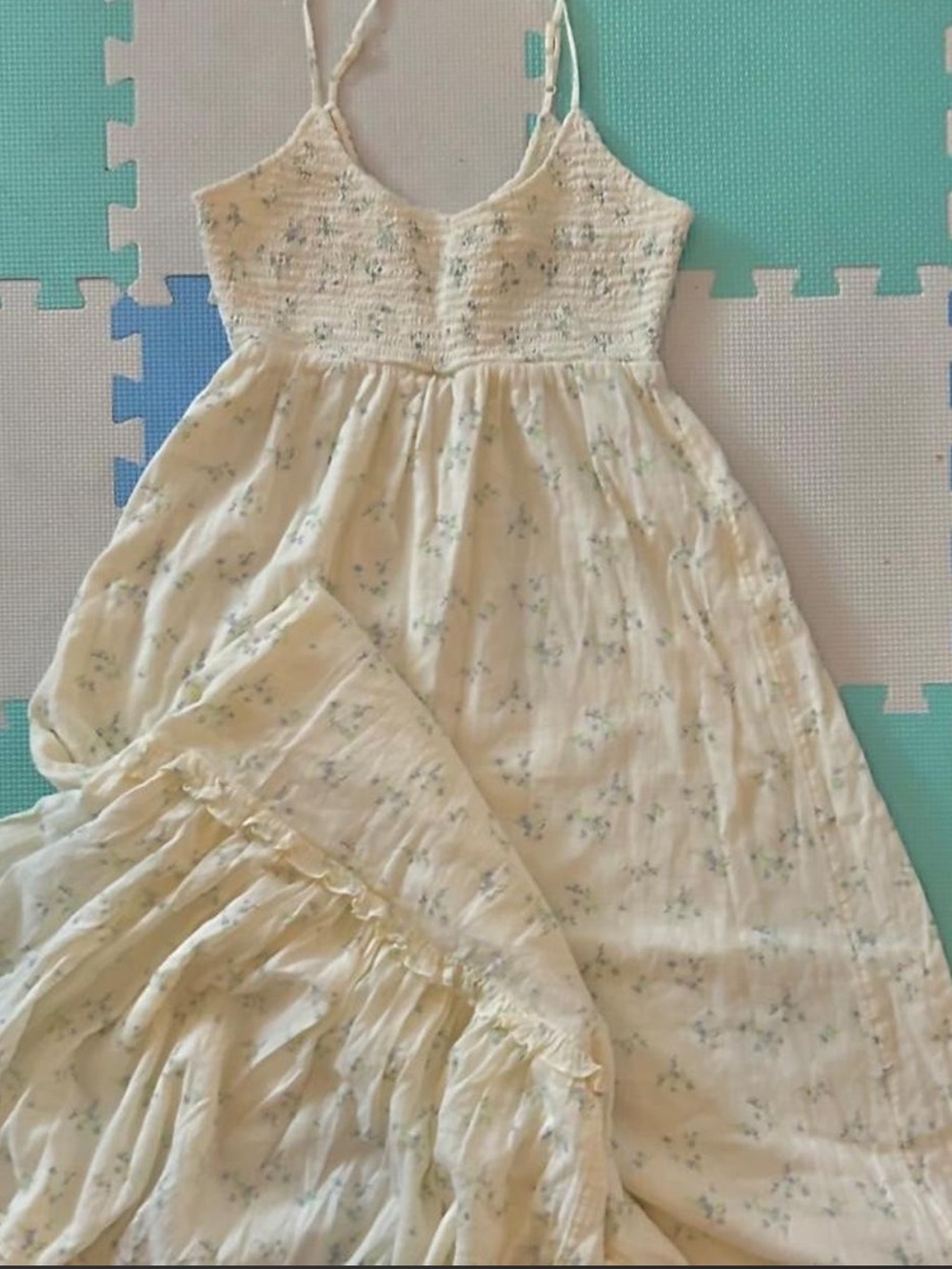 NEW XS Urban Outfitters Carolina Floral Maxi Dress Cottagecore Ruffle